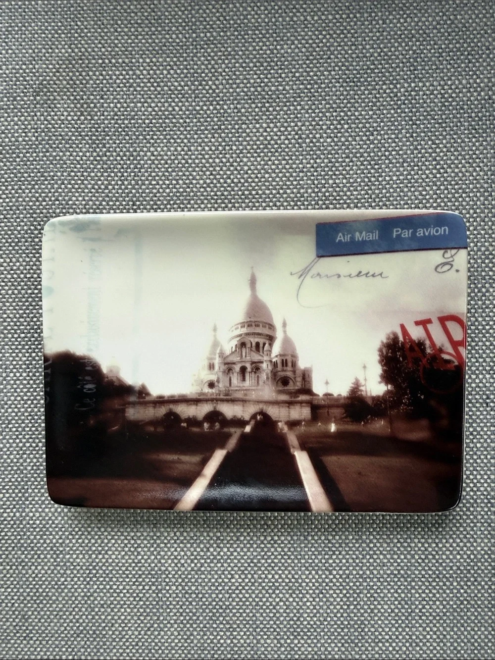 Restoration Hardware Post Card Plates - Set of 4 - each 4.5” x 6.25”